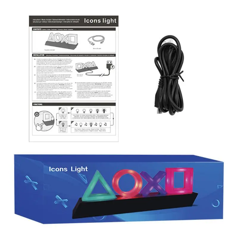 

Playstation Sign Voice Control Game Icon Light Acrylic Atmosphere Neon Bar Decor 35ED