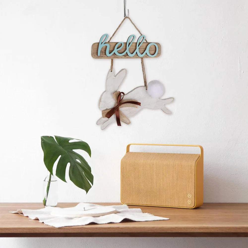 

Easter Bunny Pendant Welcome Sign Room Decoration Hight Quality Cute Creative For Feel The Beauty Of Life Rabbits Hanging Decor