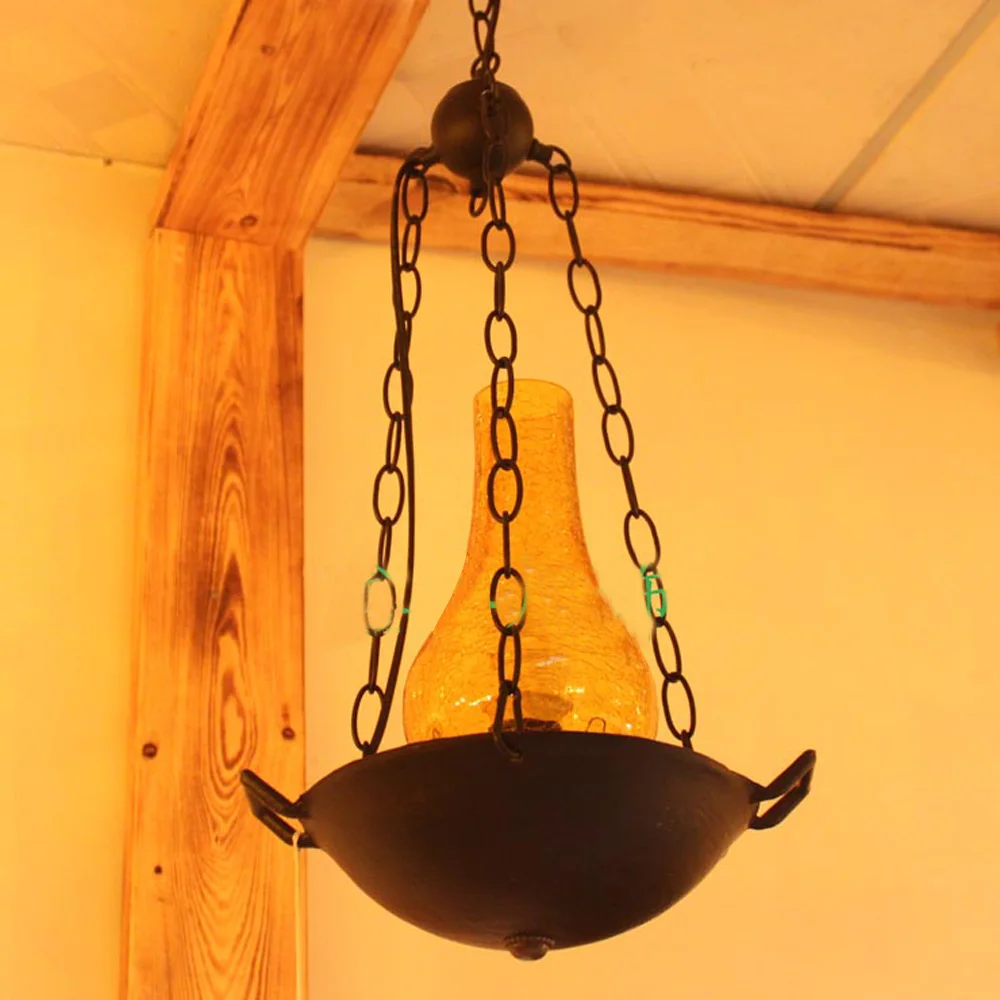 Винтажный Бронзовый железный керосиновый подвесной светильник для лестницы