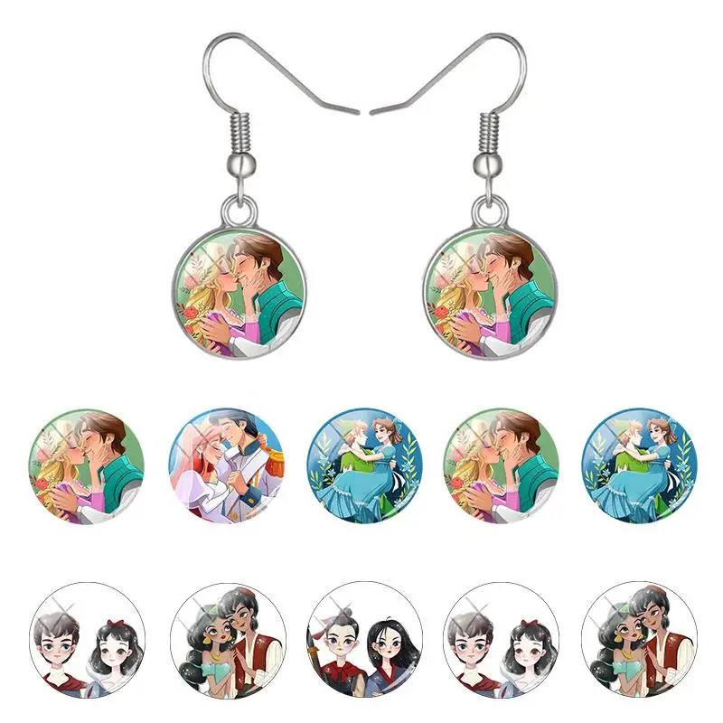 Красивые круглые подвесные серьги в виде Принцессы Диснея красивые принцы