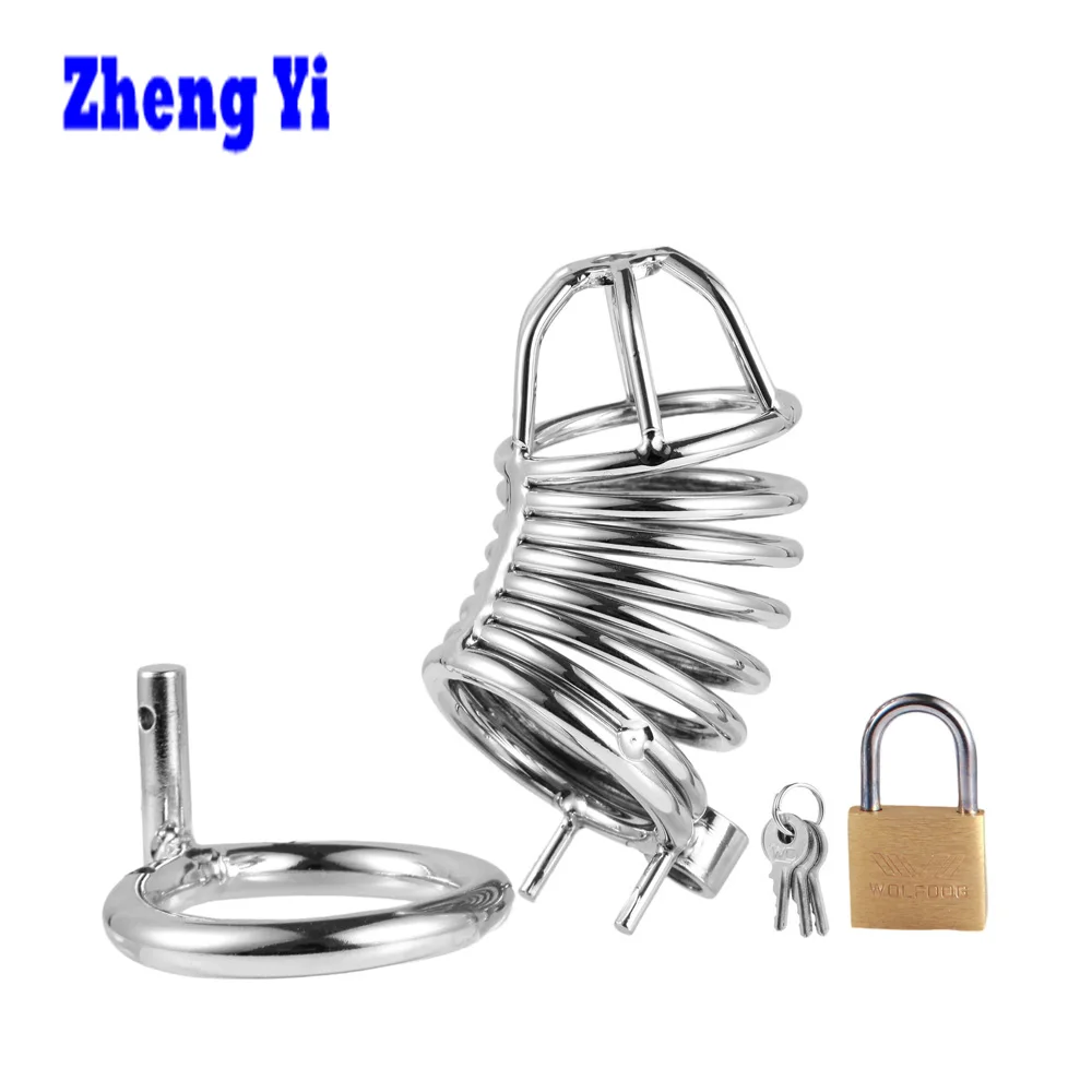 Мужской Сталь черный пояс верности Устройство птица металлическая клетка для