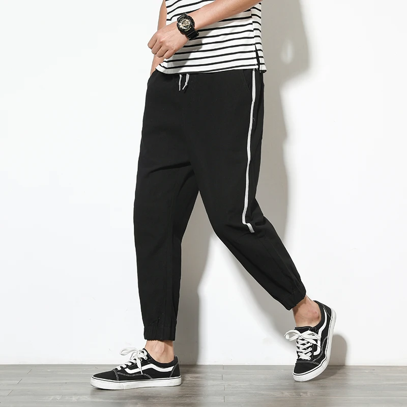 

Men's Casual Pants 2021 Spring and Summer Tied Linen Loose Large Size Harem Pants Streetwear Men's Clothing Jogging Sweatpants