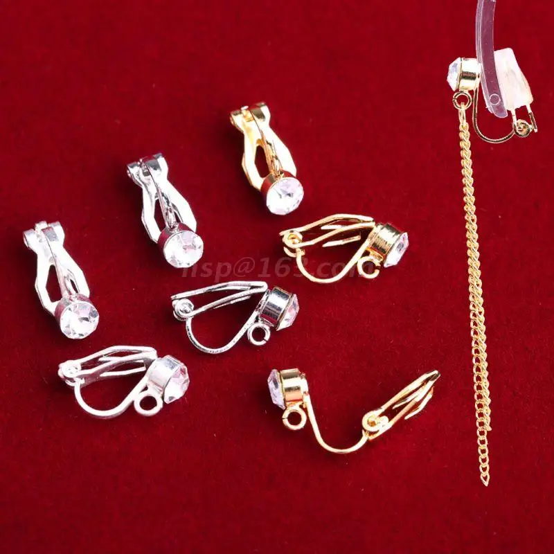 

10Pcs Clip-on Earring Converter with Easy Open Loop No Pierce Ear Jewelry Making