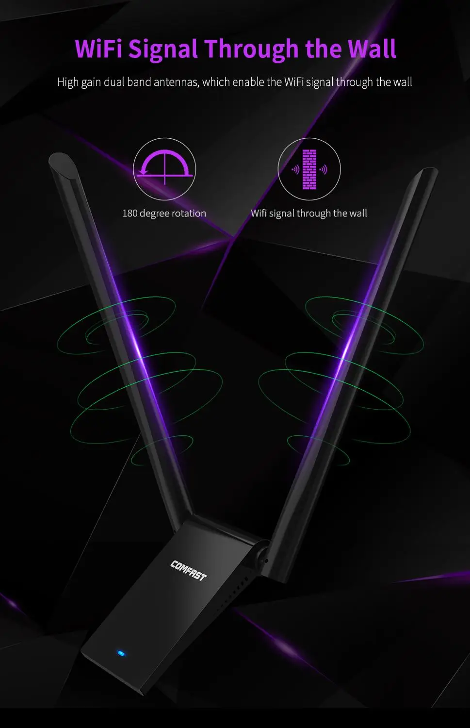 Wi Fi адаптер двухдиапазонный 2 4 и 5 8G RTL8814AU 1900 Мбит/с USB3.0 беспроводная сетевая карта