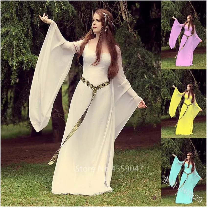 Женское шифоновое платье с длинным рукавом длинная Асимметричная юбка в