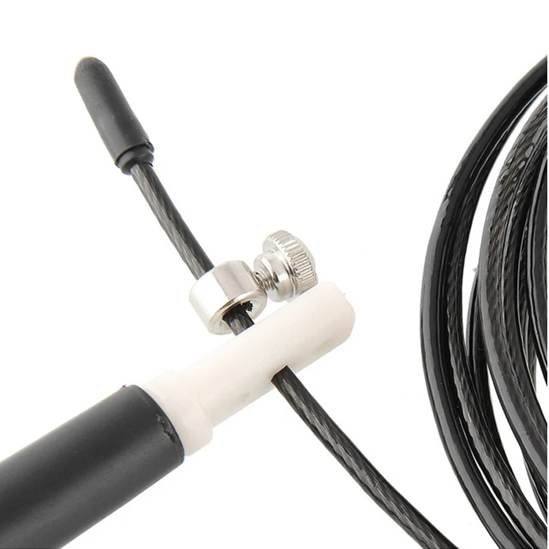 Скакалка с пластиковой ручкой регулируемый трос стальная проволока быстрая