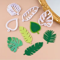 4pcs pottery polymer clay cutter tropical leaf shape cutting mold plastic clay texture make hobby tools art supply craft kit
