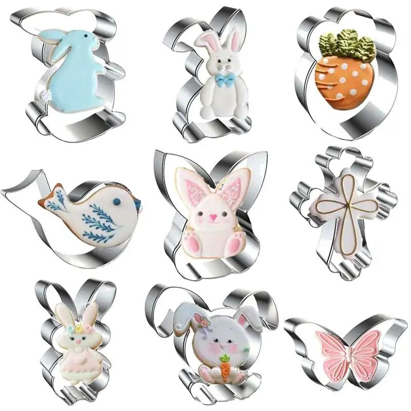 

Kitchen Accessories Easter Cookie Cutter Pastry Tools Metal Stainless Steel Biscuit Cookie Mold Easter Kitchenware For Baking