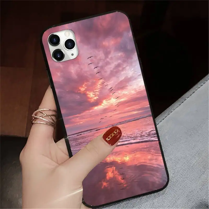 

Sea wave sunset coque pattern Phone Case for iPhone 11 12 pro XS MAX 8 7 6 6S Plus X 5S SE 2020 XR