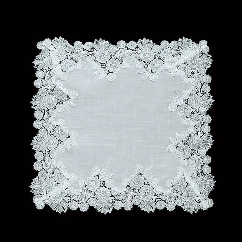 

American White linen cotton table tablecloth fabric Nordic TV cabinet table cloth lace pattern white modern HM917