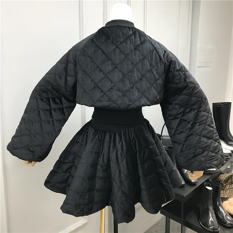 Женский комплект с юбкой GetSpring из двух предметов хлопковой подкладкой мини-юбка