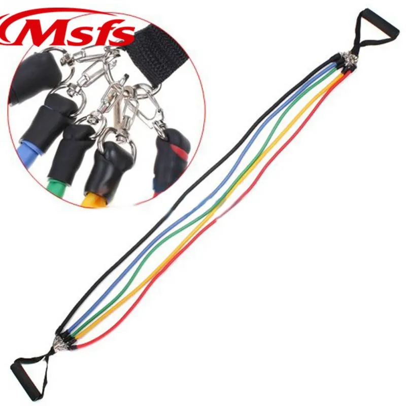 11 Pcs/Set Latex Resistance Bands Yoga Pilates Crossfit Fitness Equipment Sport Pull Rope Workout Exercise Tube | Спорт и