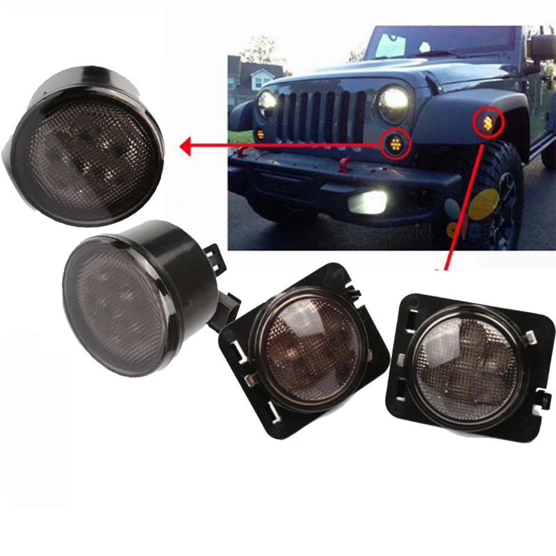 Светодиодный светильник переднего поворотника для Jeep Wrangler JK 2007-2015 Желтый