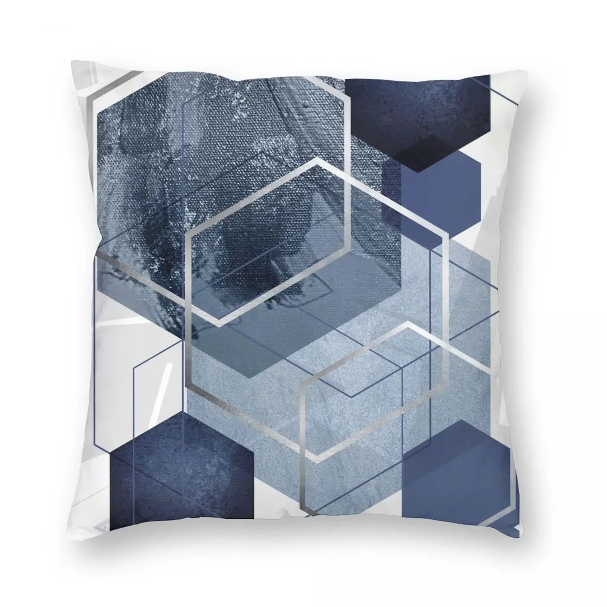 

Blue And Grey Geo Pillowcase Polyester Linen Velvet Printed Zip Decorative Throw Pillow Case Sofa Seater Cushion Cover