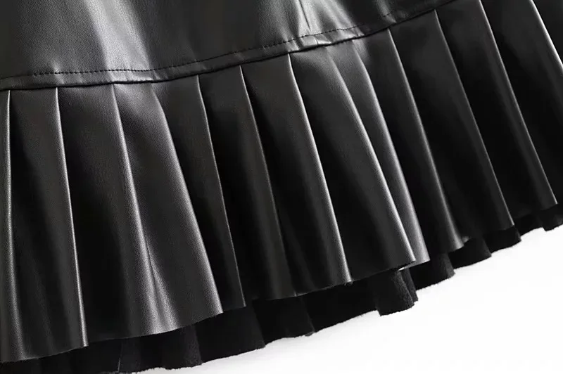 Модное повседневное женское из искусственной кожи юбки с высокой поясная пряжка коричневый Искусственная кожа юбки офисные женские туфли zoravicky винтажные плиссированные юбки