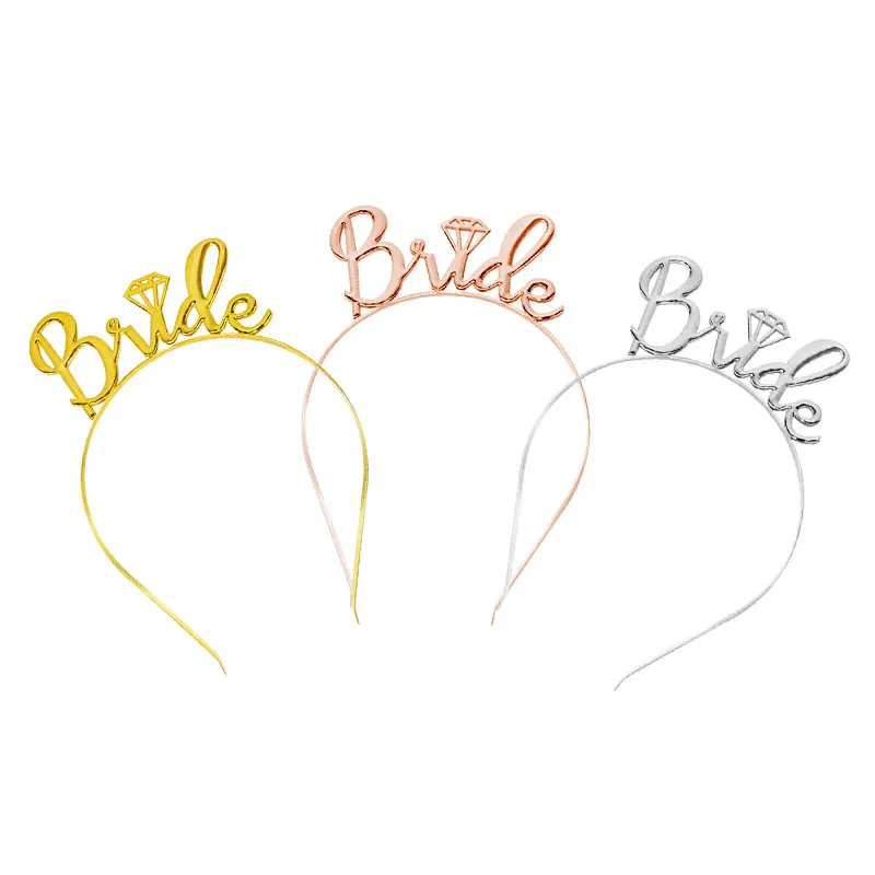 Bride Bridesmaid Tiara Gift Bridal Shower Headband Rose Gold Crown Headwear Bachelorette Hen Party Wedding Party Favor Decor