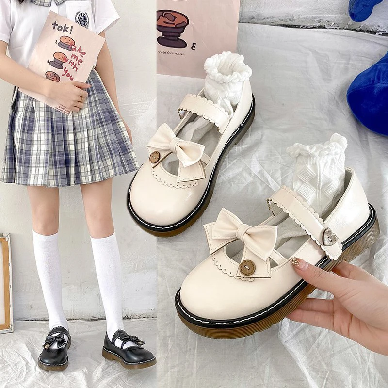 

White Vintage Mary Jane Small Leather Shoes Women Summer 2021spring and Autumn New Lolita with Skirt Japanese JK Shoes