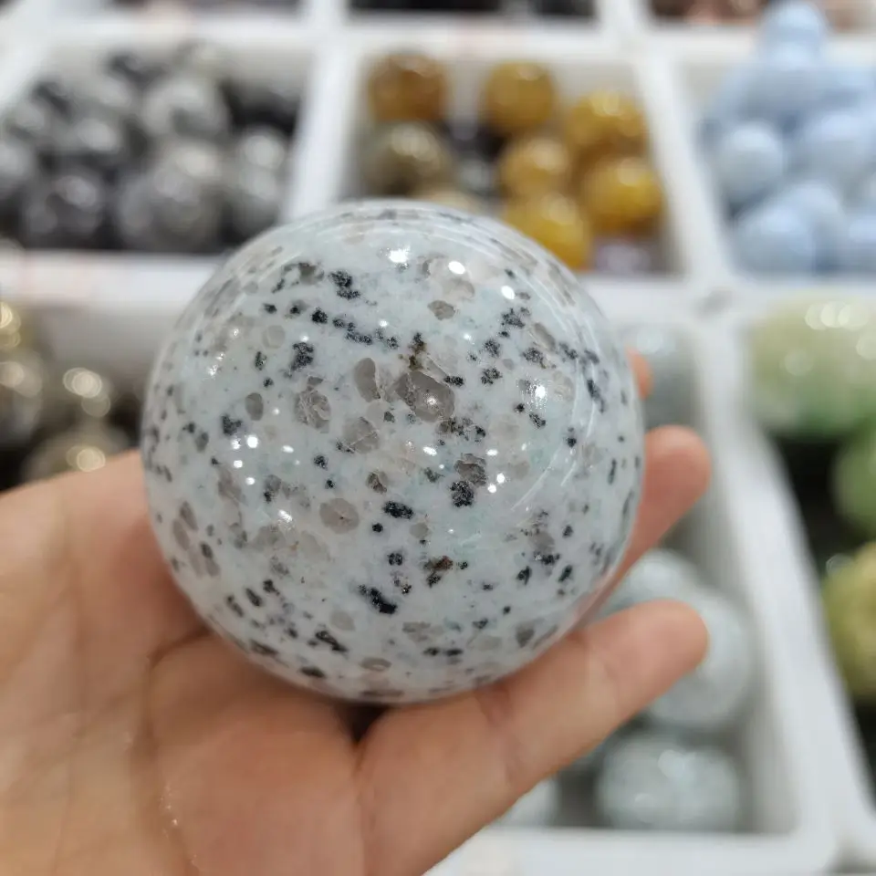 

Tianshan Blue Stone Spheres Sky Sand Blue Stone Minerals Polished Home Decoration Gift