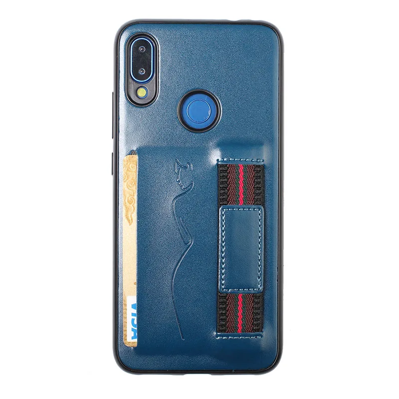 Navy Кожаный чехол-портмоне с отделением для карт ремешком чехол для Xiaomi mi 9T Pro Red mi 7 7A Red mi Note 7 Pro роскошный мягкий ТПУ ремешок чехол для телефона, Capa - Цвет: Navy