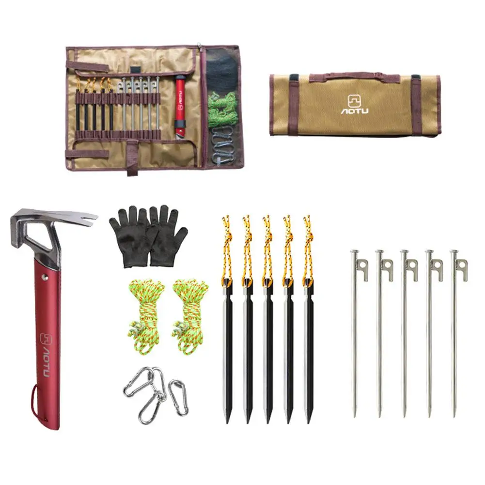 

Портативная палатка для кемпинга на открытом воздухе, мешок для хранения ногтей, крючок, органайзер, чехол из ткани Оксфорд, комплект аксесс...