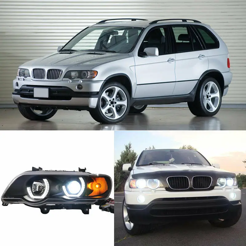 Для BMW X5 1998-2003 авто светодиодный DRL Bi-xenon высокий светильник композитный передний