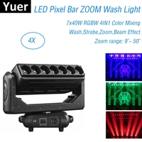 new moving head led 7x40w infinite rotation moving pixel bar zoom beam wash light dj equipment for professional light stage show