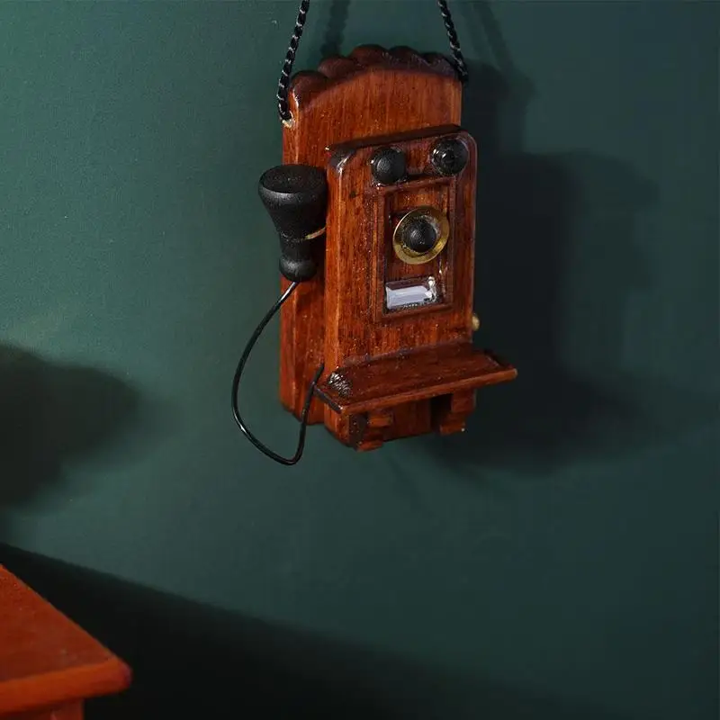 

Vintage Style Dollhouse Furniture Accessories Mount For Livingroom Bedroom Accessories Kitchen Dollhouse Phone Furniture E0E3