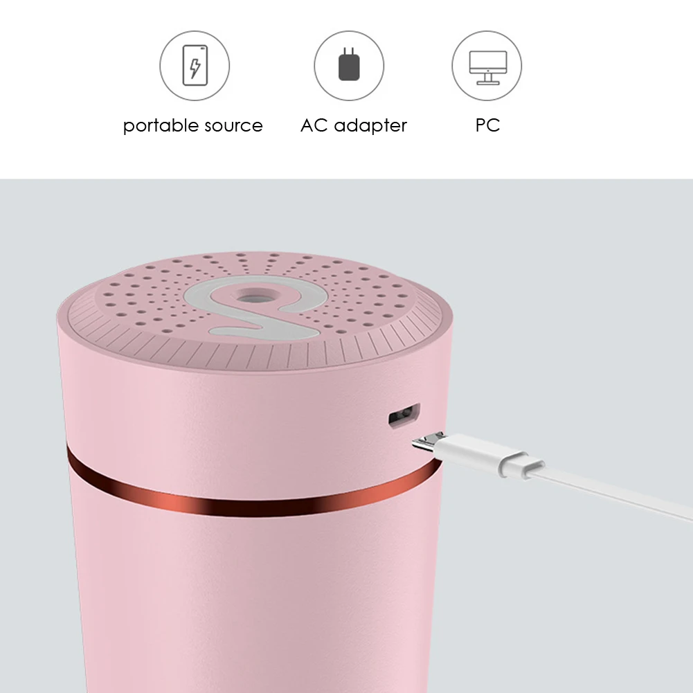 

Portable 200ml Air Humidifier Ultrasonic Mini USB Humidifier Essential Oil Diffuser Cool Mist Air Purifier Colorful Night Light