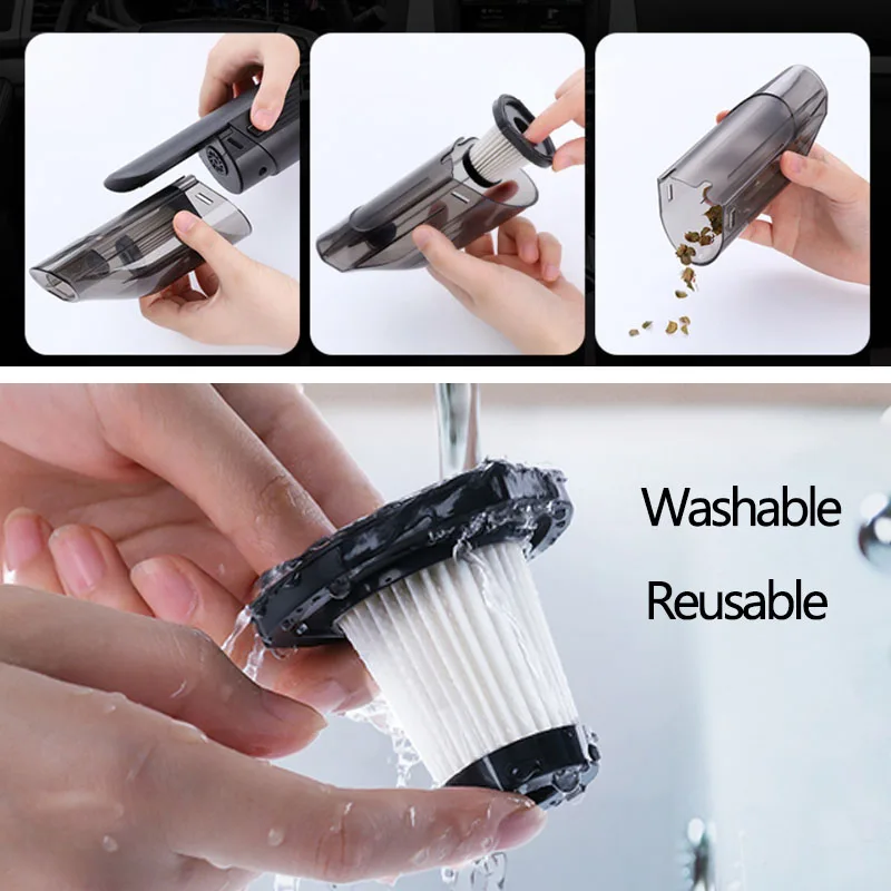 Беспроводной автомобильный пылесос 19000 Па |