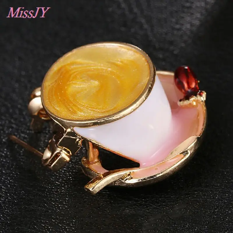 Эмалированная брошь в форме кофе 1 шт. значок для официанта кафе маленькая женщин