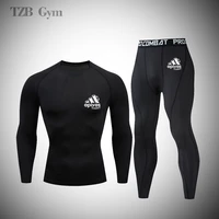 mens gym boxing martial arts sportswear fitness jogging compression suit running fitness exercise leggings mens running suit