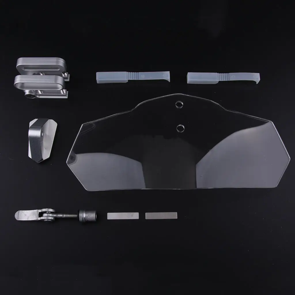 

Motorcycle Adjustable Clip On Windshield Wind Deflector WindScreen Protector