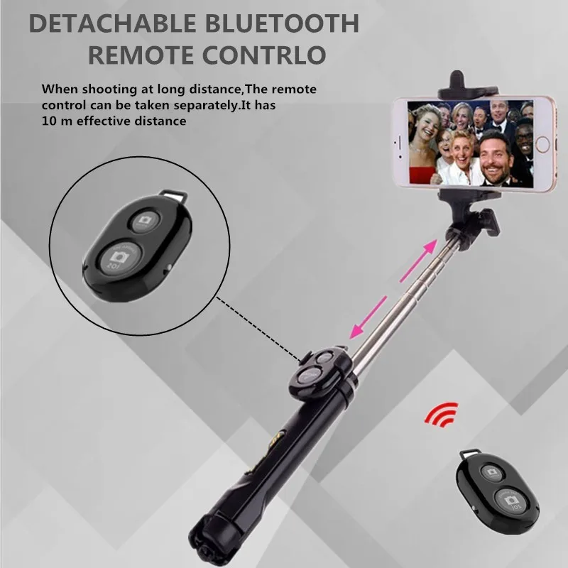 3 in 1 Portable Bluetooth Selfie Stick Tripod Hand-held Remote Control Extendable Foldable For Smartphone camera | Мобильные