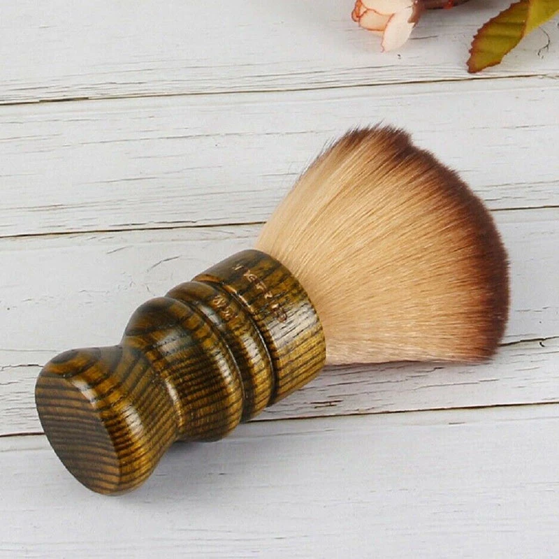 

Solid Wood Man-Made Fiber Shaving Brush Beard Massage Brush Curved Wooden Men Beard and Beard Brush