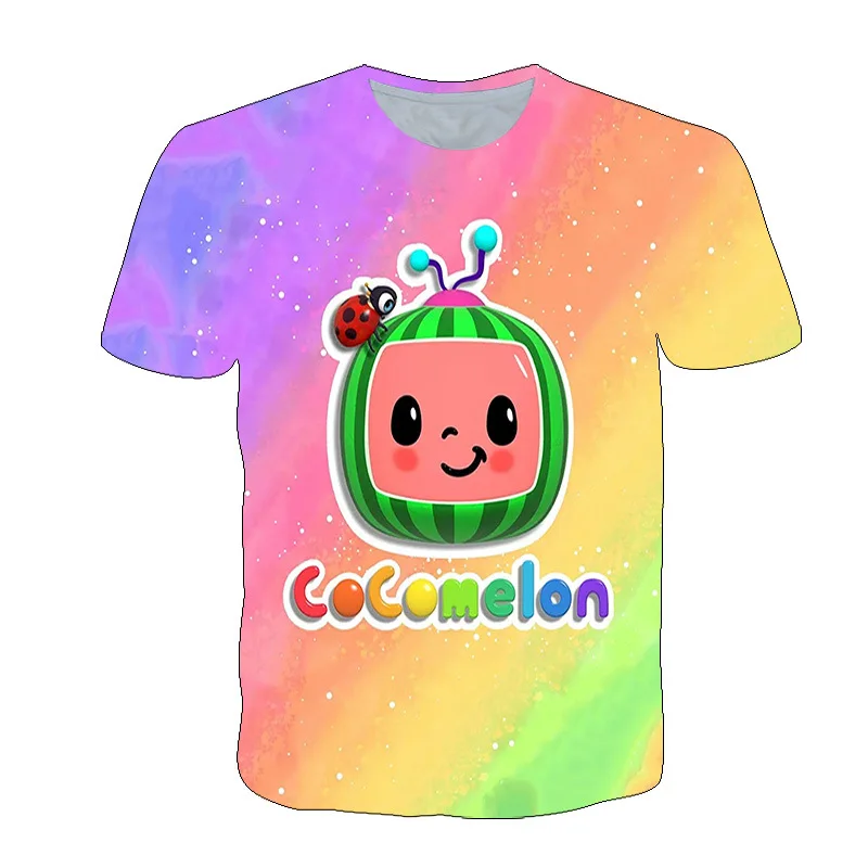 

3D Print T-Shirts 2021 Kids Cocomelon Boys Girls Toddler Tee Tops Harajuku Streetwear Summer Children Cartoon Animate Tshirts