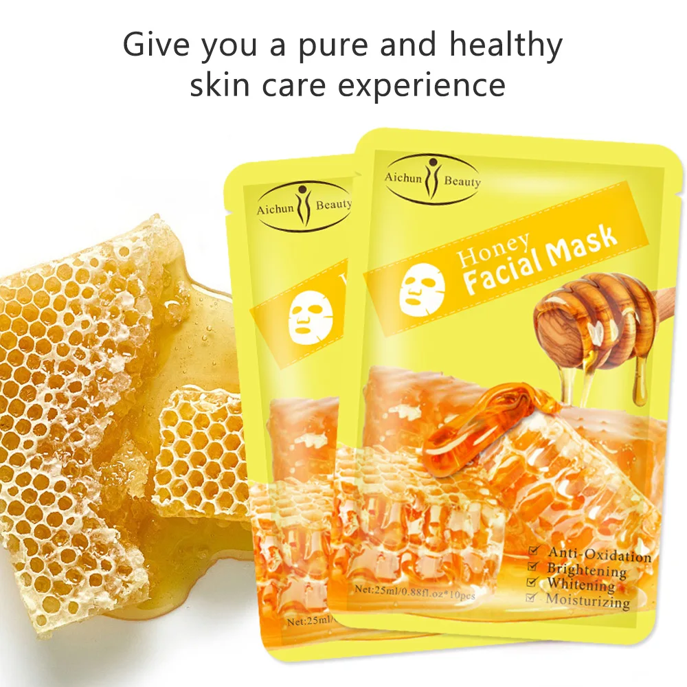 

[10 Pcs] Honey Facial Masks Brightening Anti-Aging Moisturizing Oil-control Anti-acne Whitening Skin care Face mask