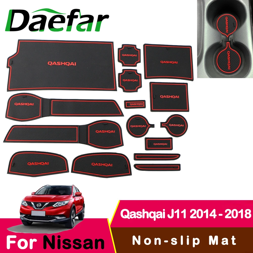 Резиновый коврик для Nissan Qashqai J11 2014 2018 дверной Противоскользящий чашки стильная