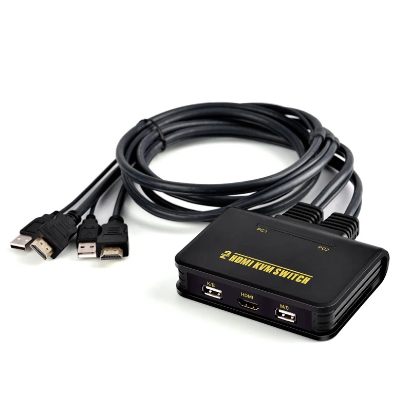 1X2 порта Usb Hdmi Kvm переключатель кабель для двойного монитора клавиатура мышь