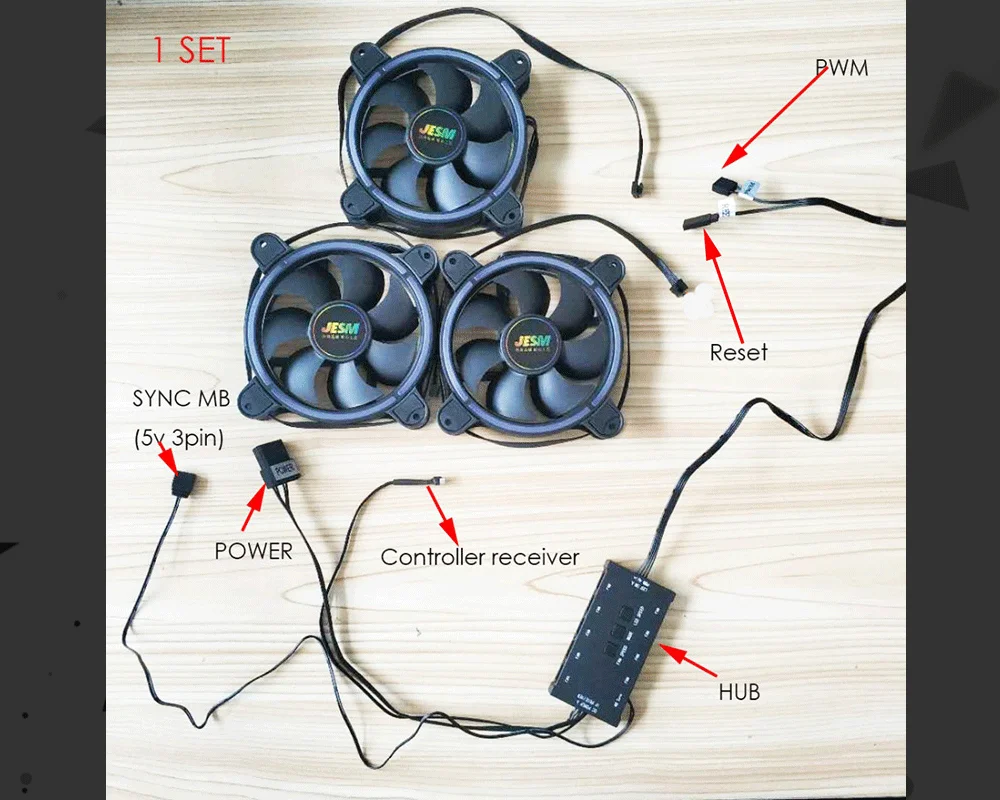 JESM ореолом J3, цветная(Rgb) Pwm вентиляторов, чехол 120 мм охлаждающие водные вентиляторы, вентиляторы теплоотводящий Кулер Мастер, Поддержка синхронизации 5v 3pin Motherboad