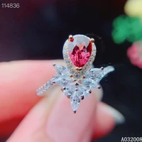 kjjeaxcmy fine jewelry 925 sterling silver inlaid natural garnet ring delicate new female trendy ring elegant support test