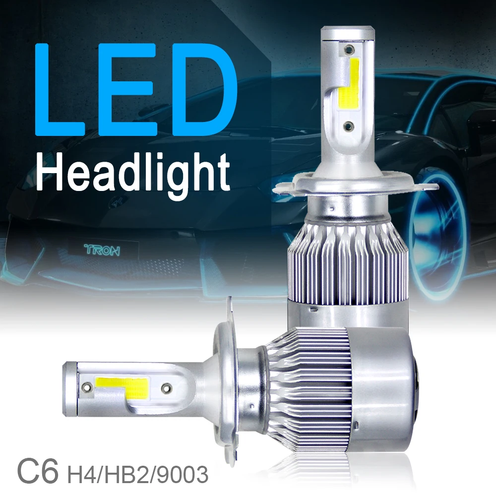 C6 H1 H3 светодиодный ные лампы для фар Автомобильные фары H4 H7 880 H11 HB3 9005 HB4 9006 H13 6000K 72W