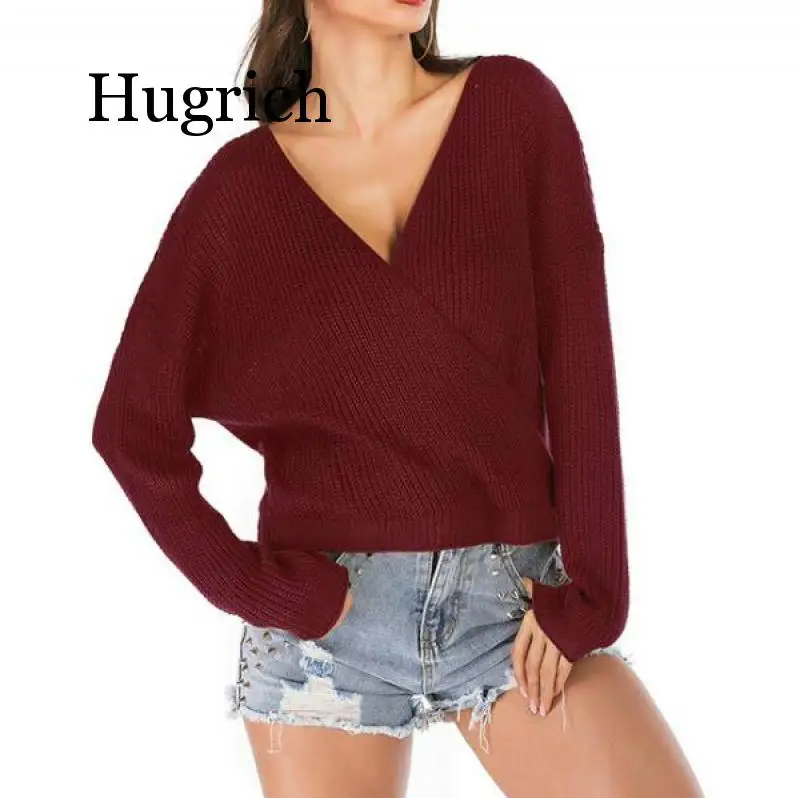 

Sexy Women's Sweaters Full Length Loose 2020 European and American Style Autumn Winter Tops Women Sweaters and Pullovers Yellow