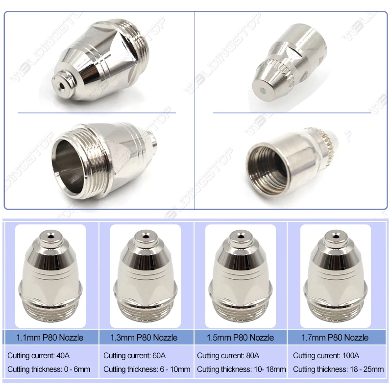 Плазменный резак P80 расходные материалы гафний электрод и наконечники сопла 1 мм