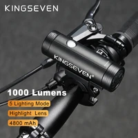 kingseven bike light rainproof usb rechargeable led 4800ah mtb front lamp headlight aluminum ultralight flashlight bicycle light