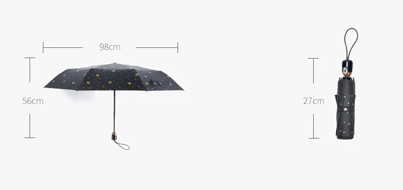 Зонт YADA 2020 золотистого цвета с замком автоматический складной для детей и женщин