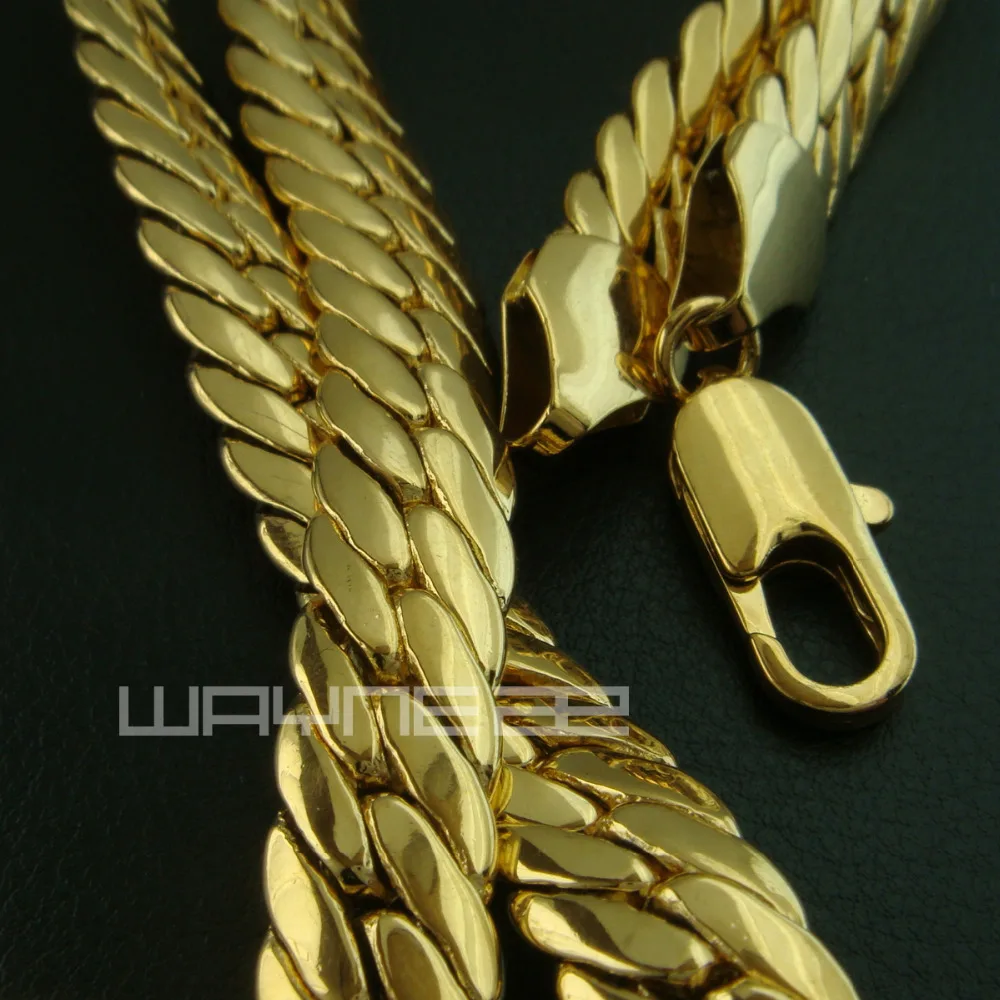 

Men gold color 60 cm Length 8 mm Width Necklace N236