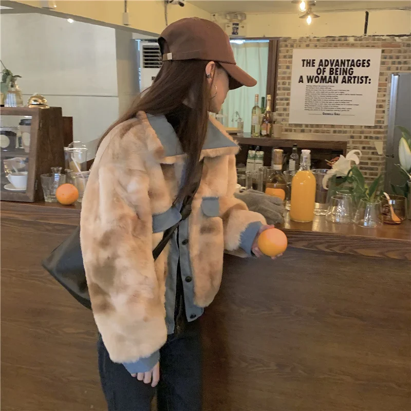 fur coat women thick warm color winter outwear jackets female clothing 8584# | Женская одежда