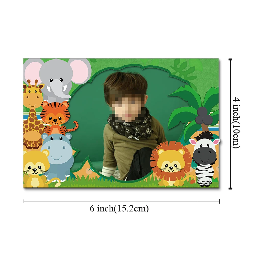 Safari Animals Party Wall Decorations Paper Photo Frame Animal Baby Kids Event Birthday House Moving Supplies 5PCS | Дом и сад