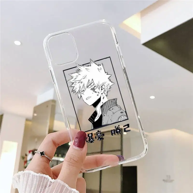 

Anime My Hero Academia Phone Case Transparent soft For iphone 5 5s 5c se 6 6s 7 8 11 12 plus mini x xs xr pro max