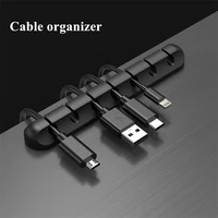 tie fixer wire management organizador cord clip office desktop phone cables holder usb cable silicone organizer wire winder